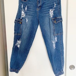 Fashion Nova Distressed Jogger Jeans